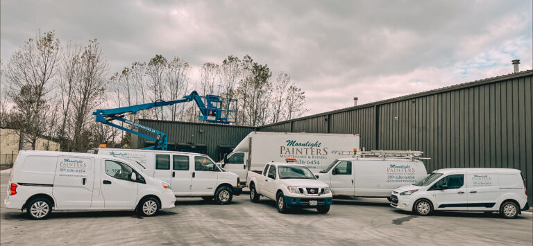 Exterior building and vehicles for Moonlight Painters in St. Thomas Ontario.